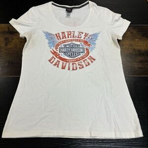 Harley-Davidson Motorcycles Women's XL White T-Shirt Carolina Coast‎ READ